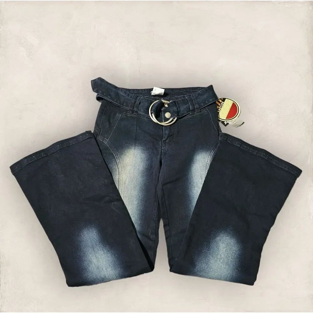 Joe‎ Boxer Fit & Flare Jeans with Belt – Girls Size 16 Kids Dark Blue Denim